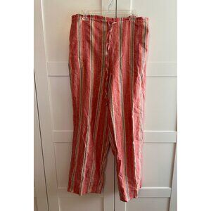Madison Studio linen XL Striped Wide leg Pants Pockets Elastic waist  Coastal